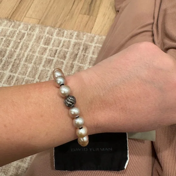 David Yurman Pink Multi Color Pearl and Silver Bracelet - Picture 4 of 5